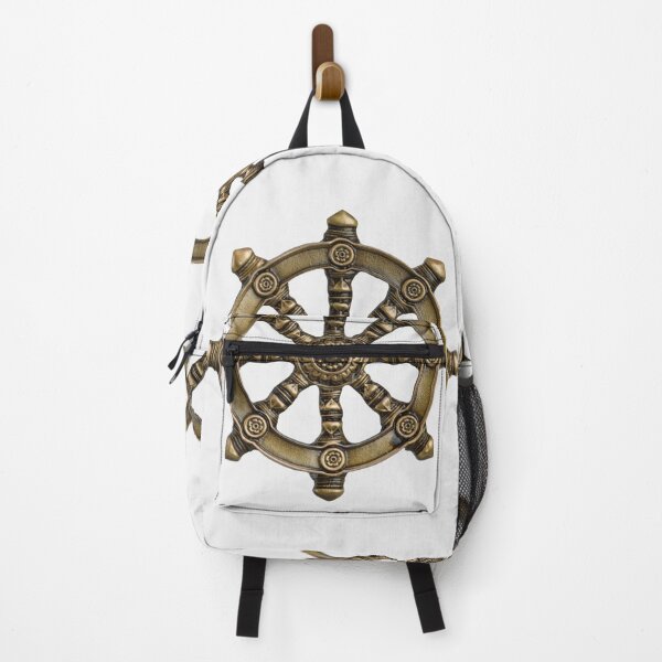 Item preview, brown ships wheel, Dharmachakra Buddhism Three designed and sold by BkaleGrant.