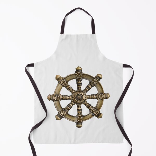 Item preview, brown ships wheel, Dharmachakra Buddhism Three designed and sold by BkaleGrant.