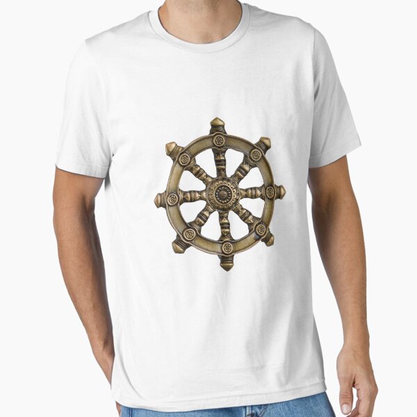 Item preview, brown ships wheel, Dharmachakra Buddhism Three designed and sold by BkaleGrant.