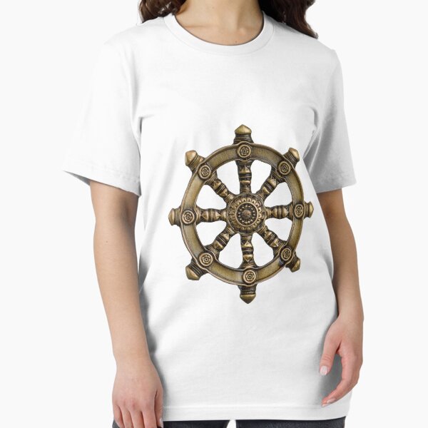 Item preview, brown ships wheel, Dharmachakra Buddhism Three designed and sold by BkaleGrant.