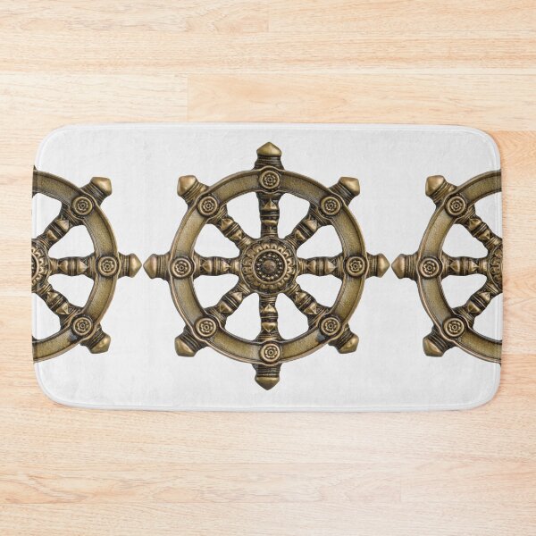 Item preview, brown ships wheel, Dharmachakra Buddhism Three designed and sold by BkaleGrant.