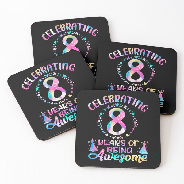 Item preview, 8 Years of Being Awesome 8 Years Old 8th Birthday Tie Dye  designed and sold by NiebelAlizeah.