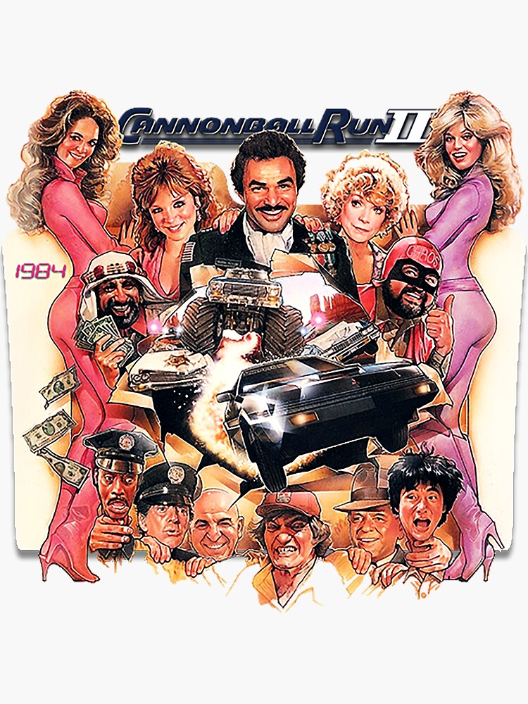"classic movie cannon ball run" Sticker for Sale by jeffyned Redbubble