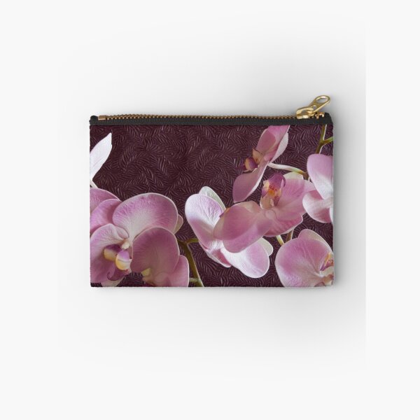 Item preview, Pink Orchids On Burgundy Background designed and sold by Sandra Foster.