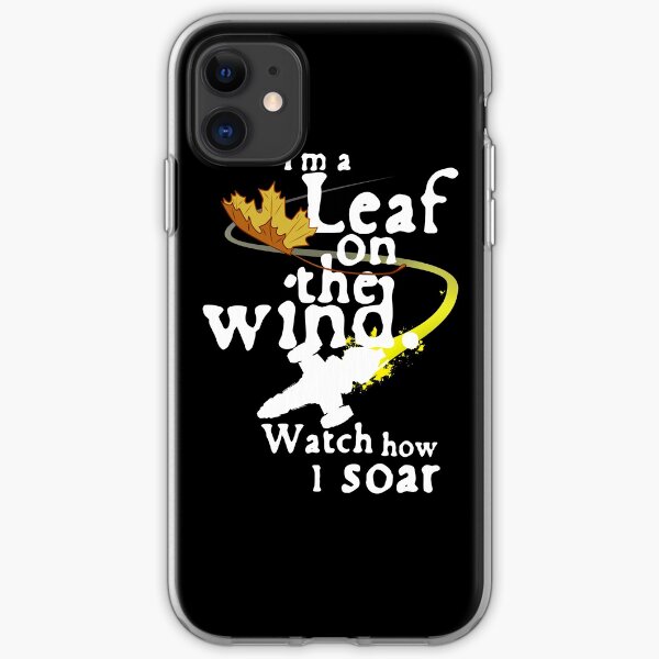Leaf on the wind (white text) iPhone Soft Case