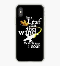 Leaf on the wind (white text) iPhone Case