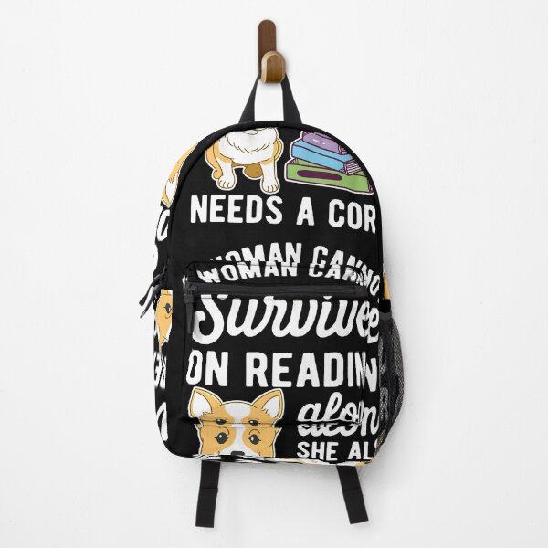 Item preview, A Woman Cannot Survive Funny Reading Alone Corgi Dog Owner designed and sold by LAXIR.