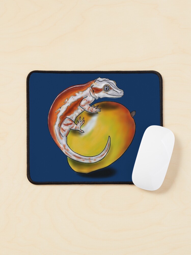 Gargoyle gecko on a mango Mouse Pad for Sale by Madison Whitaker