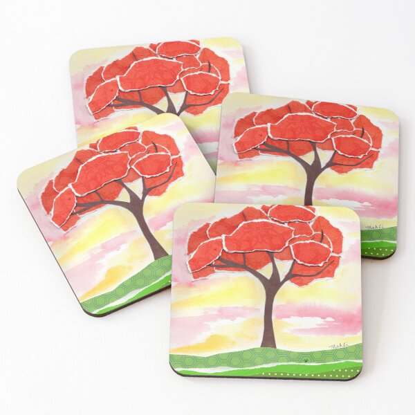 Item preview, Red tree and green hills designed and sold by Mahli's  Artful Whimsy.