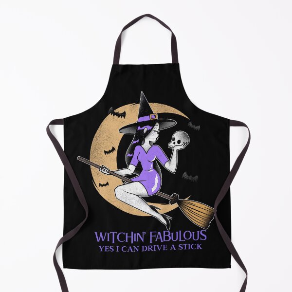 Item preview, Witchin Fabulous Yes I Can Drive A Stick Witches Broom Halloween Skull Bats Moon designed and sold by CarantinedChaos.