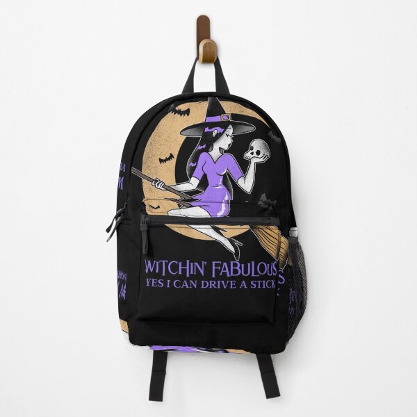 Item preview, Witchin Fabulous Yes I Can Drive A Stick Witches Broom Halloween Skull Bats Moon designed and sold by CarantinedChaos.