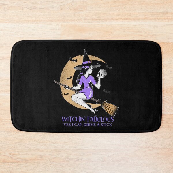 Item preview, Witchin Fabulous Yes I Can Drive A Stick Witches Broom Halloween Skull Bats Moon designed and sold by CarantinedChaos.