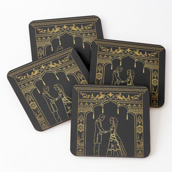Item preview, Indian Wedding Couple- Golden Artwork designed and sold by Vicky021.
