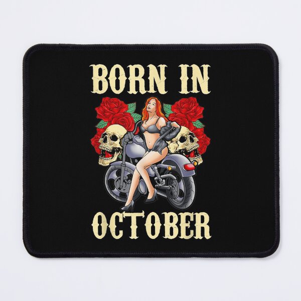 Item preview, October Birthday Motorcycle Gift Biker Chick Sexy Rose Skull designed and sold by cysandy.