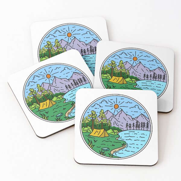 Item preview, Nature Camping Retro Monoline Vintage designed and sold by Chira23.
