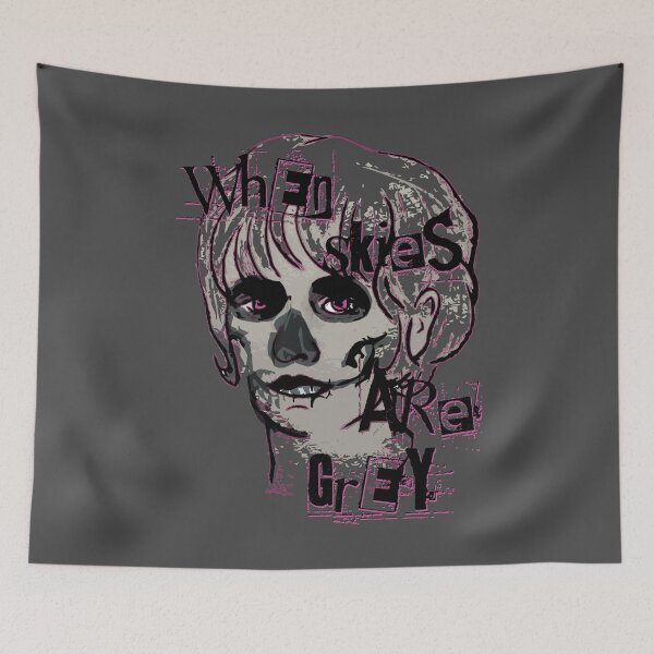 Item preview, when skies are grey lady skull designed and sold by somatosis.