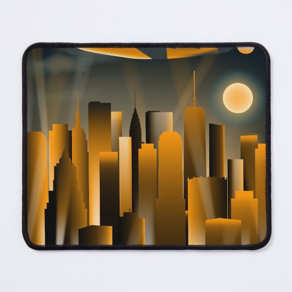 Item preview, Art Deco Tall High Rise  Buildings New York City Air Plane Vintage A Dreamer`s City designed and sold by 108dragons.