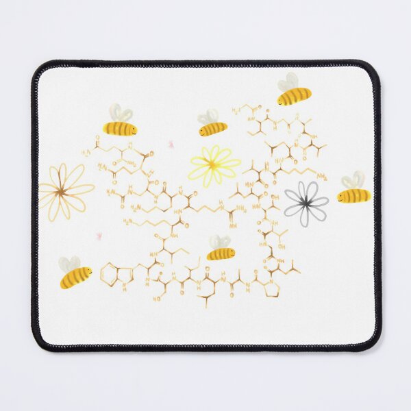 Item preview, Cute Bees, Flowers, and Melittin Molecules in Watercolor designed and sold by fogoosherie.