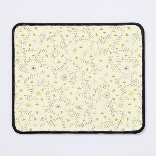 Item preview, Cute Bees, Flowers, and Melittin Molecules in Watercolor On Light Yellow designed and sold by fogoosherie.