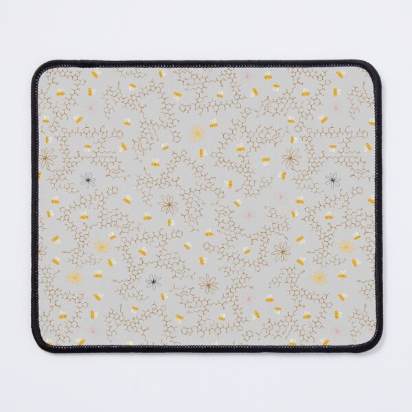 Item preview, Cute Bees, Flowers, and Melittin Molecules in Watercolor On Grey designed and sold by fogoosherie.