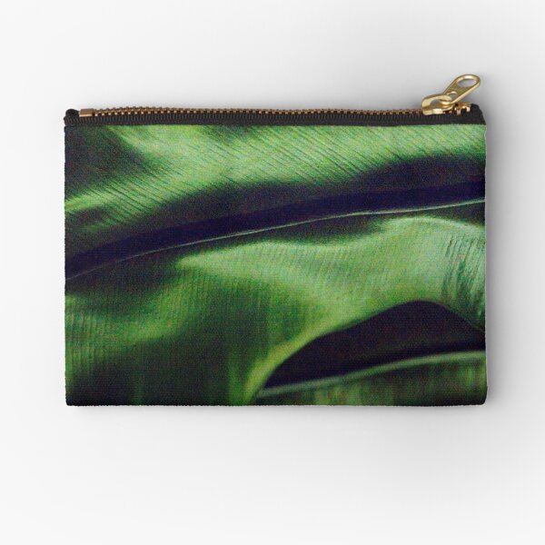 Green Leaf Zipper Pouch