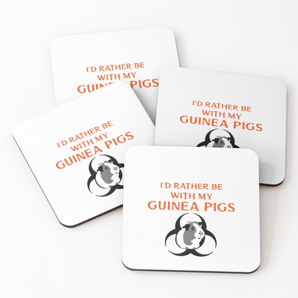 Item preview, I'd Rather Be With My Guinea Pigs -funny cavy design in black and orange text designed and sold by katiekendall.