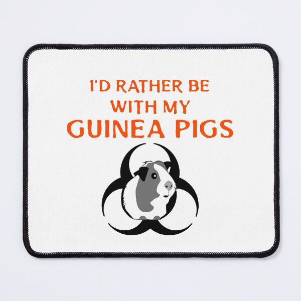 Item preview, I'd Rather Be With My Guinea Pigs -funny cavy design in black and orange text designed and sold by katiekendall.