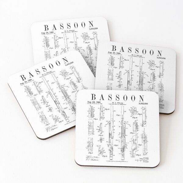 Item preview, Bassoon Player Vintage Patent Bassoonist Drawing Print designed and sold by GrandeDuc.