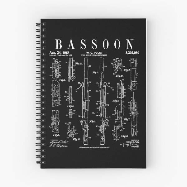 Item preview, Bassoon Player Vintage Patent Bassoonist Drawing Print designed and sold by GrandeDuc.