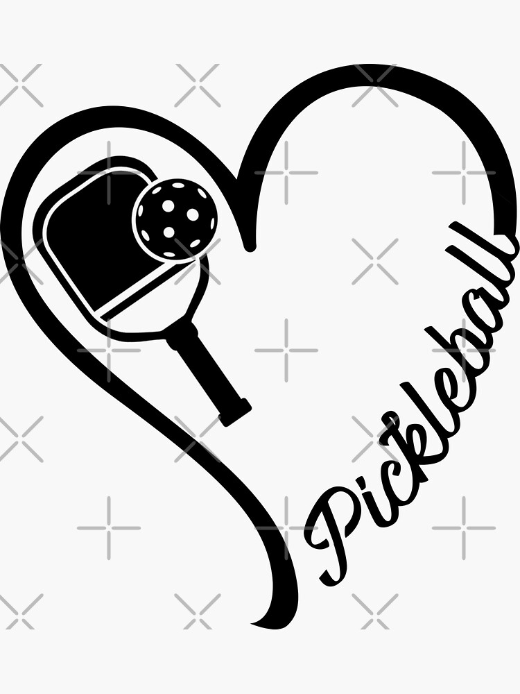 Pickleball Heart Sticker