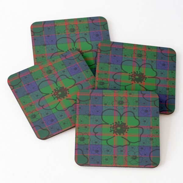 Item preview, Tartan Plaid with Black Flowers designed and sold by AlteredAtelier.