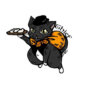 Artwork thumbnail, Warriors Cat "Thief" - Modeled after my cats, fantasy, tale, lovable food fighter, adventure by SajuArtZen