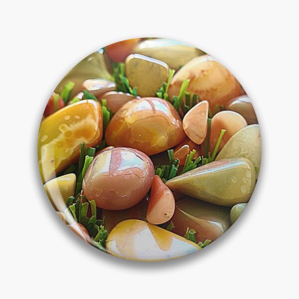 Item preview, Beautiful tumbled agates on green grass. designed and sold by TeeRayBee.