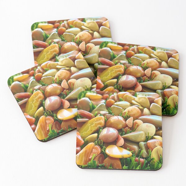 Item preview, Beautiful tumbled agates on green grass. designed and sold by TeeRayBee.