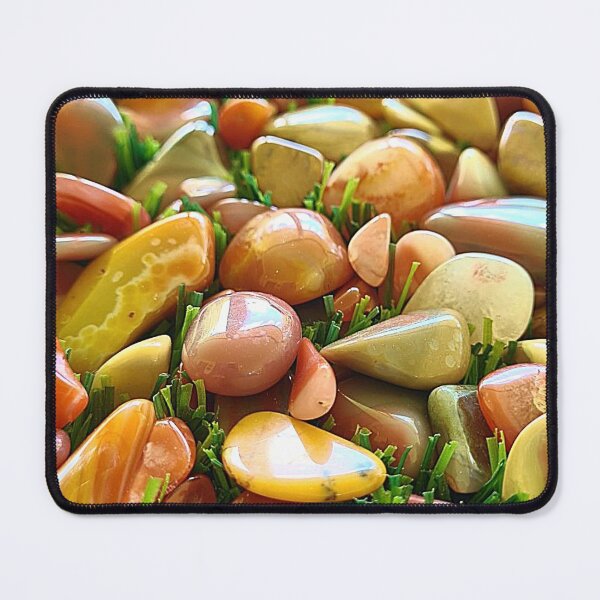 Item preview, Beautiful tumbled agates on green grass. designed and sold by TeeRayBee.