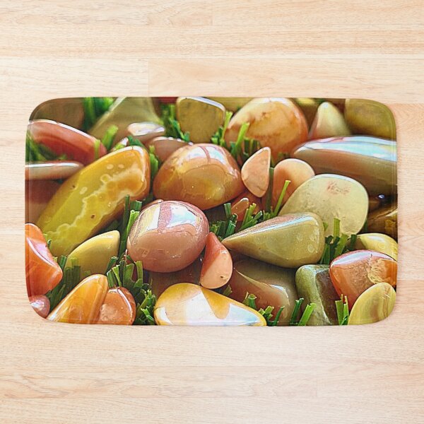 Item preview, Beautiful tumbled agates on green grass. designed and sold by TeeRayBee.