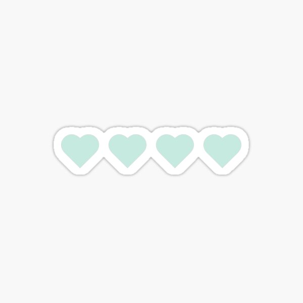 4 Tiffany Blue Hearts Sticker