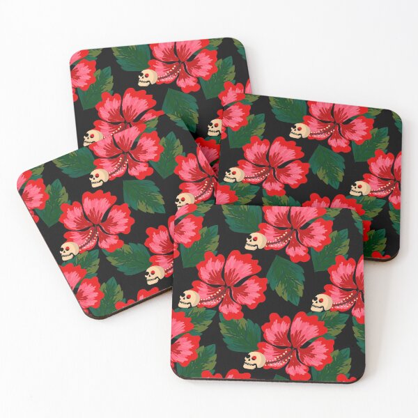 Item preview, Hiniscus Flowers and Skulls Halloween Pattern designed and sold by mrhighsky.