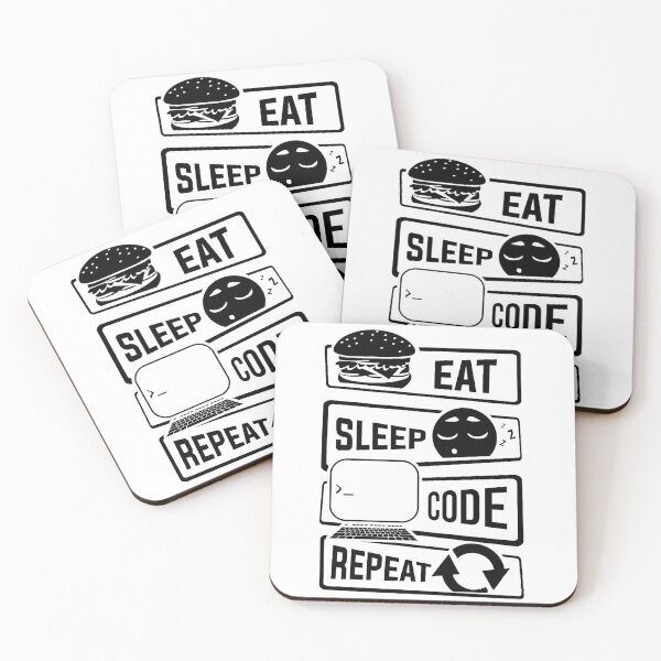 Item preview, EAT SLEEP CODE REPEAT designed and sold by Sahil Belurkar.