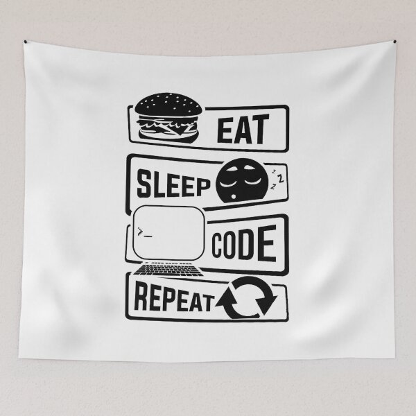Item preview, EAT SLEEP CODE REPEAT designed and sold by Sahil Belurkar.