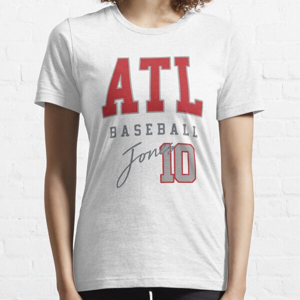 Chipper Jones Atlanta Braves Women's Red RBI Slim Fit V-Neck T-Shirt 