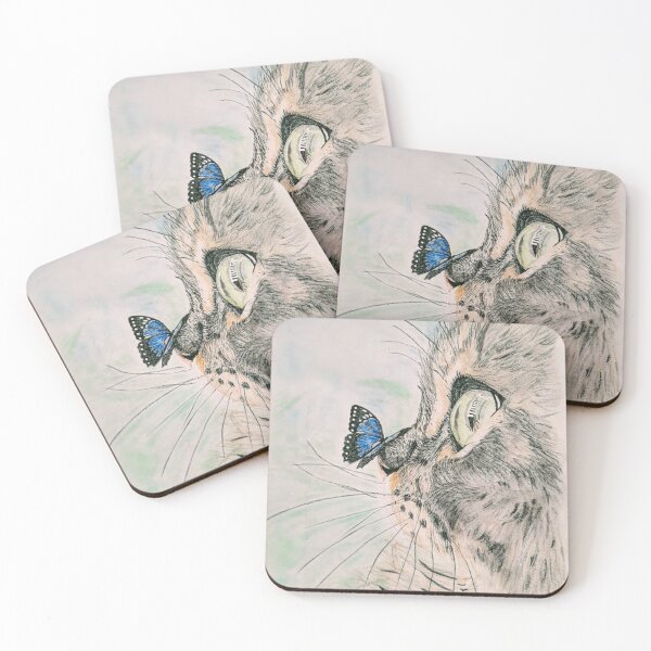 Item preview, Cat with a butterfly on its nose designed and sold by AceNeela.