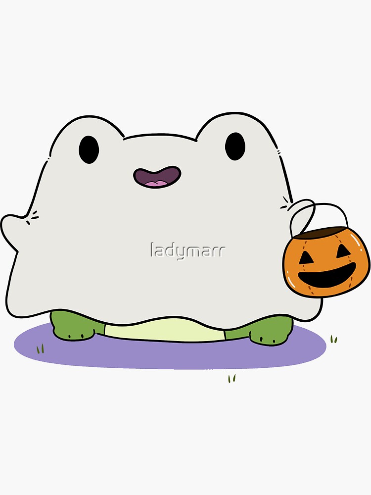 "Frog in Ghost Costume" Sticker for Sale by ladymarr Redbubble