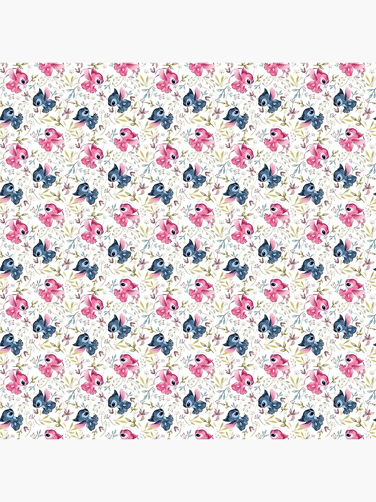 Lilo and Stitch digital paper Watercolor heart digital paper Mounted Print  for Sale by rickmadala