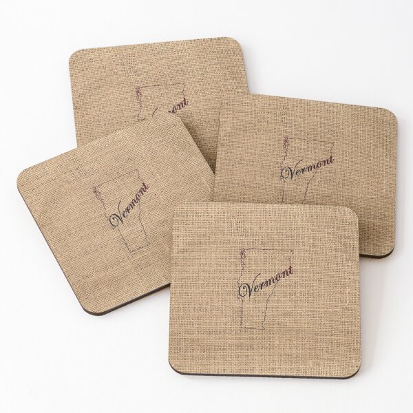 Item preview, Vermont Map On Jute Burlap Background designed and sold by LashCreations.