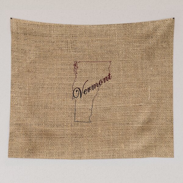 Item preview, Vermont Map On Jute Burlap Background designed and sold by LashCreations.
