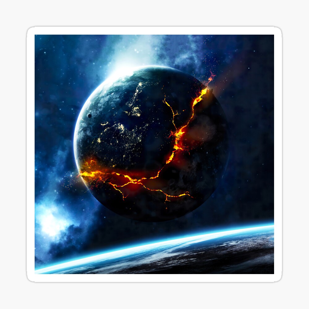 Planets in space colliding with explosion aesthetic vibe - Cover Art Market