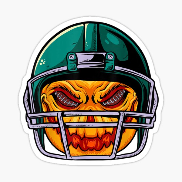"American Football Player Helmet Halloween Pumpkin Skeleton " Sticker