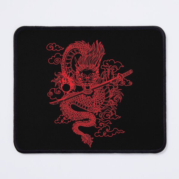 Item preview, Red Chinese Dragon with Black Background designed and sold by SoccaTamam.