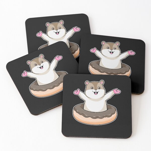 Item preview, Hamster with Chocolate Donut designed and sold by Snabdesign84.